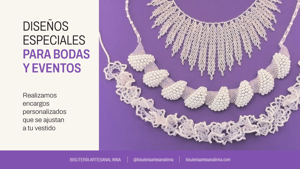 Publicación que promocionan los complementos hechos a mano personalizados para bodas y eventos de Bisutería Artesanal Inna