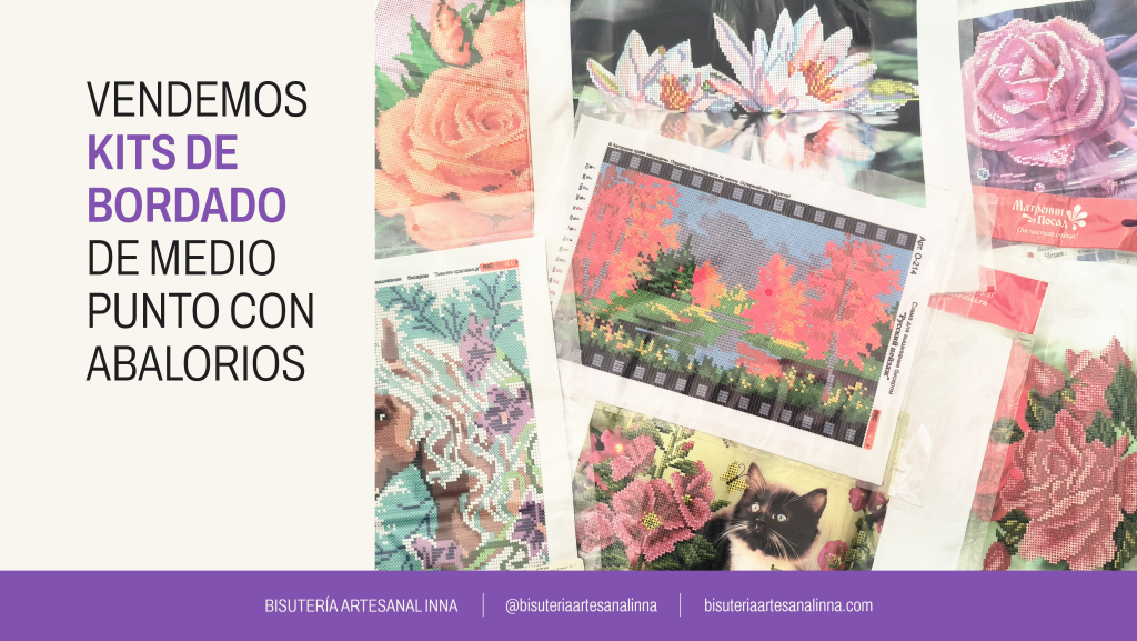 Publicación que promociona la venta de kits de bordado de Bisutería Artesanal Inna